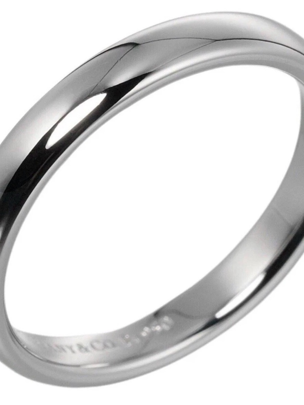 Tiffany & Co. Forever Platinum 3mm Lucida Wedding Band Ring $1,500 Size 4.75